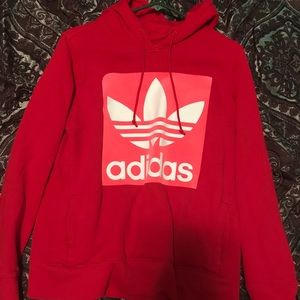 Red and pink adidas sweatshirt